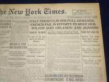 1918 DECEMBER 21 NEW YORK TIMES - WILSON SEES ORLANDO AND SONNINO - NT 9180 picture
