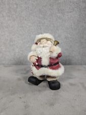 K's Collection Vintage Porcelain Santa Holding Bell And Candy Cane 5.5