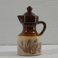 Vintage Stoneware Wheat Floral 5 in. Tall Brown Small Jug Crock Style Pitcher picture