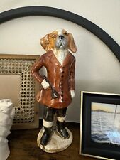 Rare Vintage English Staffordshire Style Handpainted Hunting Dog Statue 12” picture