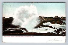 Newport RI-Rhode Island, Spouting Rock, Bailey's Beach, Vintage c1907 Postcard picture