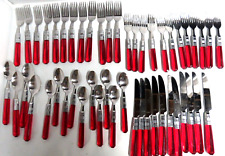 Vintage MCM Cherry Red Flatware 49pcs Assorted picture
