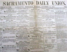 12 rare original 1872 SACRAMENTO DAILY UNION newspapers CALIFORNIA 150 years old picture