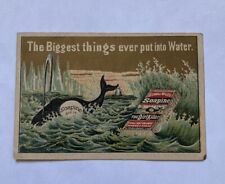 Kendall Mfg Soapine Victorian Trade Card Gilt Whale Spouting Ocean Waves Ice picture