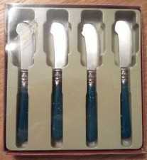 NEW 18/10 Stainless Steel Napoleon Butter Knives*Green Acrylic Handles  Italy picture