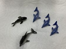 LOT of 5 Mini Ceramic Porcelain Ocean Animal Figurines (sharks and Dolphins) picture