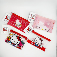 Hello Kitty 50th anniversary flat pouch zipper bag DAISO SANRIO picture