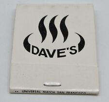 Dave's Bath House Gay San Diego-Palm Springs-San Francisco California Matchbook picture