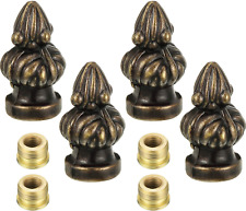 4 Pack Lamp Finial Cap Knob Antique Brass Lamp Finial Thread 1-3/8 Inch High Ret picture