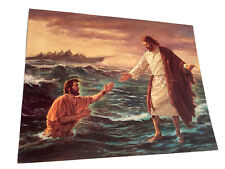 LDS Media Art Mormon 8.5x11in Jesus Christ Walking On Water; Matthew, Mark Bible picture