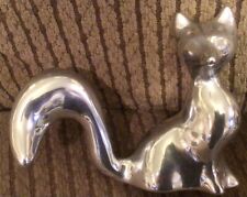 Extra Large Sitting Chrome Metal Fox Figure picture