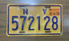 1978 New York Motorcycle License Plate picture