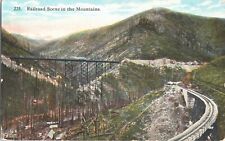 Postcard Railroad Trestle Train Tracks Mountains Logging WA 1910 picture