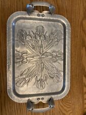 Trade Continental Hand Wrought Aluminum Serving Platter Iris Design picture