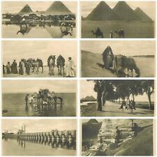 Egypt Cairo community life and landmarks pyramids of Giza Sphinx Nile lot of 8 picture