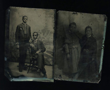 Tintypes African American TWIN Brothers & Sisters Girls Antique 1800s Photo Rare picture