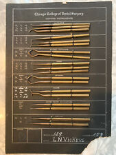 Lot of Antique DENTAL TOOLS Cutting Tools & Tooth Sections, Dental School Charts picture