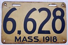 1918 Massachusetts License Plate 6628 picture