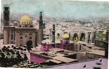 Aerial View of Cairo Egypt Hand-Tinted Lithotype Divided Postcard 1909 picture