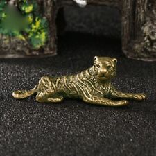 Solid Brass Tiger Figurine Miniature Tea Pet Ornament Animal Small Statue Craft picture