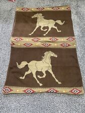 Set Of Two Vintage HORSE AZTEC Pillow Cases Fleece 25” x 19”  picture