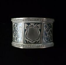 Rare Royal Antique Imperial Russian Niello Silver Napkin Ring Coat Arms Nobility picture