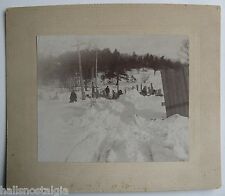 Arlington Heights, Ma. 1898 Cabinet Photograph Park Ave & Lowell St. Snow Storm picture