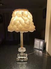 Art Deco Candlestick Lamp W/Floral Lampshade  picture
