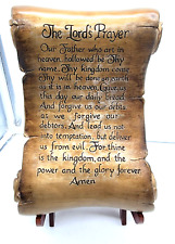 Lord's Prayer Scroll Religious with stand Tabletop Decor 10