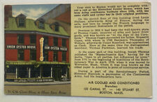Vintage Linen Postcard ~ Union Oyster House Street View~ Boston Massachusetts MA picture