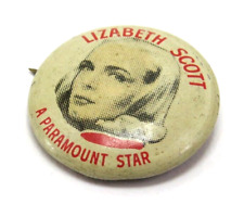 Quaker Puffed Wheat/Rice Lizabeth Scott A Paramount Star Vintage Pinback Button picture