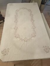 Beautiful Vintage Embroidery Tablecloth With 8 Napkins Oval 84