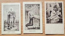Vintage French Holy Card Leaflets - Saint Rita - Saint Expedit - Saint Agathe picture