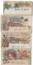 Victorian Calling Card Fogal Nellie Emma Lot of 4 Antique Dog Flower Building picture