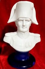 Napoleon Bonaparte Antique White Bisque Porcelain Bust Statue French Waterloo picture