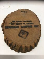 1954 Boy Scouts St Louis Council Standard Camping Unit On Wood Slice Of Tree picture