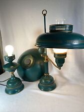 Vintage Metal Tole Ware Shade Student Desk Lamps French Bouillotte Double Arm picture