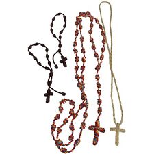 Lot of 4 Catholic Cord Rosary Necklace Bracelet Knotted Rope Rosary picture