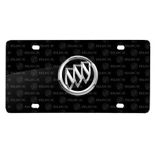Buick 3D Logo on Logo Pattern Black Aluminum License Plate picture