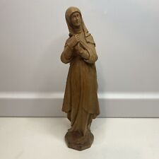 Vtg 8” WOOD HAND CARVED OUR LADY MARY MADONNA SORROWS STATUE FIGURE SCULPTURE picture