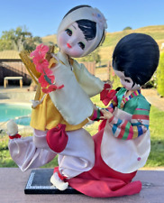 Korean Native Dolls in Traditional Clothes Made in Korea Imported Vtg Colorful picture