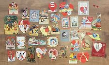 LOT Antique Early 1900s Die Cut Embossed Valentine Cards Vibrant Colors LOOK picture