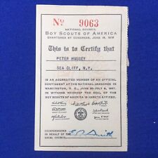Boy Scout 1937 National Jamboree Official Registation Card Sea Cliff N.Y. 244C3 picture