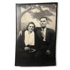 Vtg 1930s 1940s Older Couple Dressed Up Sitting Close B&W Photo picture