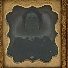 Vintage 1860's Daguerreotype In Case Western Woman in Black Dress - Small picture