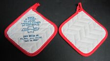 1 Pair NOS CHEVROLET Pot Holder Promo Give-A-Ways from EWEN Motor Co. /Erie, KS picture