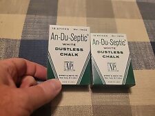 2 Vintage An-Du-Septic White Dustless Chalk No. 1400 Binney & Smith Boxes of 12 picture