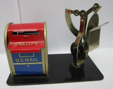VINTAGE TIN U. S. MAIL STAMPS DISPENSER & LETTER SCALE MADE IN JAPAN picture