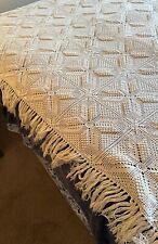 Antique Handcrafted Bedspread Swedish 84 X 84 Queen 1890s Boho Cottage Core Nice picture