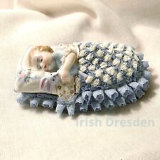 Sweet Dreamer Figurine Irish Dresden Lace Doll Ireland Blue Color Gooda. picture